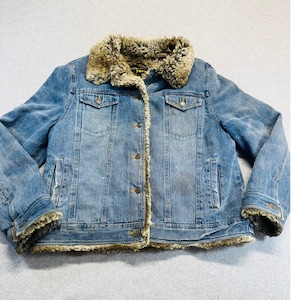 Y2k Fur Denim Jacket - Etsy