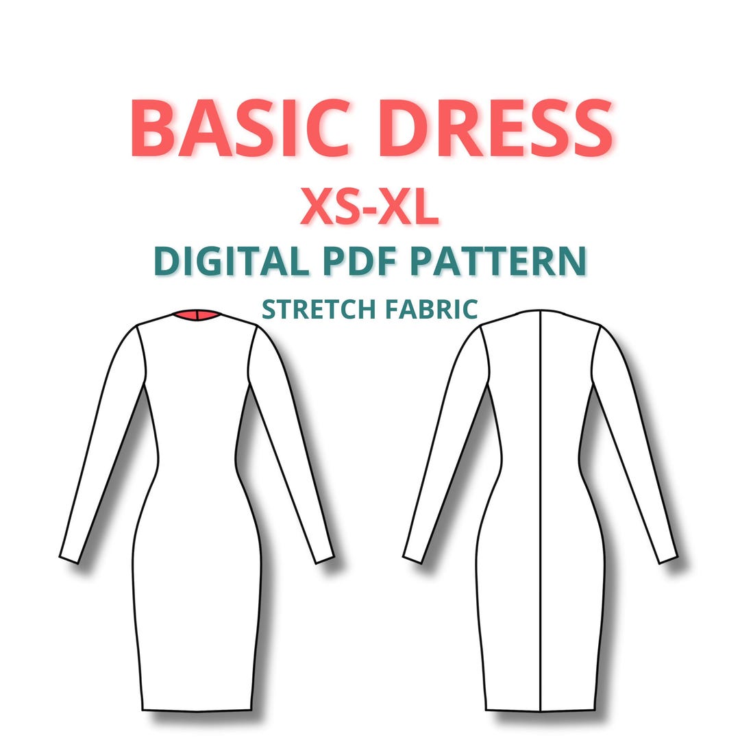 Stretch Basic Dress Block Sewing Pattern for Women, Dress Sloper ...