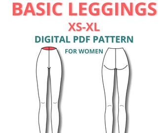 Basic Leggings Block for Women, Digital PDF Sewing Pattern, Beginner Friendly sewing pattern, basic sloper for fashion students, easy
