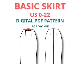 Basic Skirt Block for Women, Digital PDF Sewing Pattern, Beginner Friendly sewing pattern, basic sloper for fashion students, easy pattern
