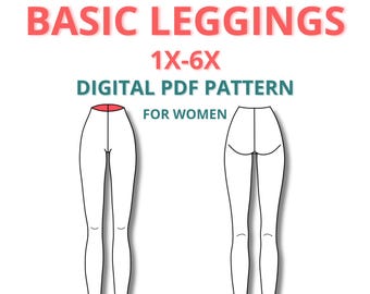 Basic leggings Block for Women for stretch fabric, Digital PDF Sewing Pattern, Beginner Friendly pattern, basic sloper for fashion student