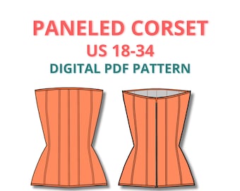 Plus Size Paneled Corset Sewing Pattern: Bustier Dress (Digital PDF)