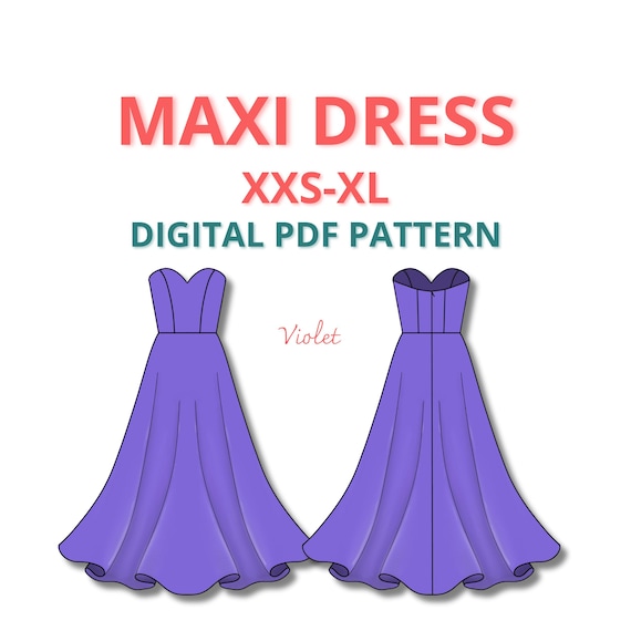 Maxi Corset Dress Sewing Pattern, Sweetheart A Line Gown Pattern for  Beginners, Strapless Prom Dress Pattern, Bridal Dress Pattern - Etsy