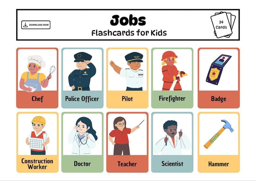 Jobs and Occupations Flashcards for Kids | Printable Learning Cards ...
