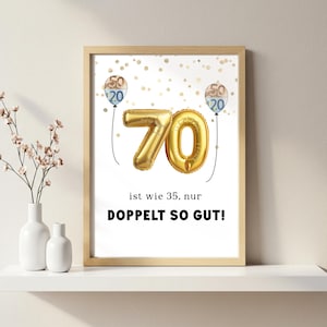 70 Geburtstag Geldgeschenk | Digitales Geschenk zum Ausdrucken | runder Geburtstag Poster | Last Minute Geldgeschenk 70 Geburtstagsgeschenk