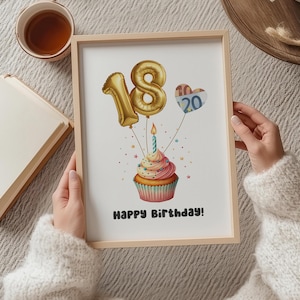 Geldgeschenk 18 Geburtstag | Geldgeschenk 18 Jahre | digitales Geldgeschenk | Geburtstag Poster | 18 Geburtstag Geschenk Geld 18 Geburtstag