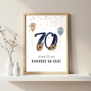 Geldgeschenk 70 Geburtstag 70 Geld | Sofort Download Geldgeschenk | runder Geburtstag 70 | digitales Geschenk | runder Geburtstag 70 Poster