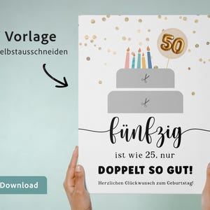 DIY Geburtstagsgeschenk zum 50. – moderne Printable Vorlage