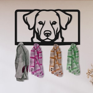 Dog Face Wall Hook – Modern Metal Coat Rack with Labrador Silhouette | Pet Lover Gift, Entryway Organizer, Leash Holder – Metal Wall Hook
