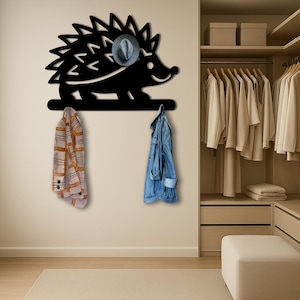 Cute Hedgehog Metal Wall Hook – Animal Themed Coat Rack for Entryway