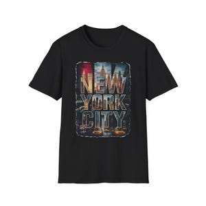 Koszulka z Nowym Jorkiem Koszulka z panoramą Nowego Jorku Koszulka unisex w stylu softstyle Moda miejska Grafika Miłośnik miasta Odzież Podróż Prezent Letni styl