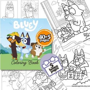 Bluey Malbuch: Ausdruckbare Aktivitäten (Digitaler Download)