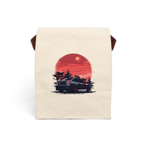 Sunset Adventure Canvas Lunch Bag, stilvolle Tasche für Arbeit, Schule, Picknick, umweltfreundlicher Lunch Halter, Geschenk für Outdoor-Enthusiasten