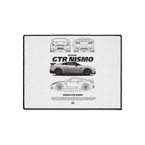 Nissan GTR Nismo Heavy Duty Floor Mat | Car Enthusiast Gift, Automotive Bathroom Accessory | Garage Rug | Racing Themed Home Decor
