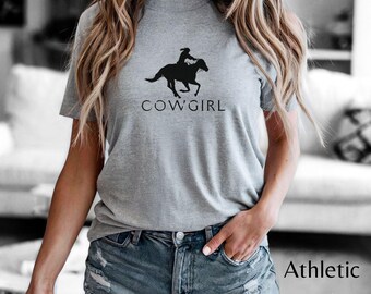 Cowgirl T-Shirt, horse lover, barrel racing, quarter horse, AQHA, equestrian, horse girl, trail riding, ranch, western wear, riding lessons