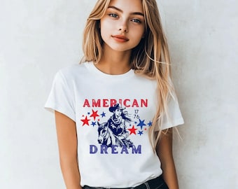 American Dream Youth t-shirt, Western shirt, Rodeo, Cowgirl, USA, 4th of July, Independence Day, Horse girl, America