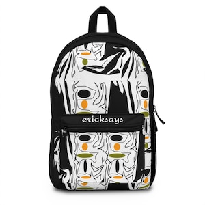 Ericksays geo design Backpack, Trendy School Bag, Fashionable Daypack, Unique Travel Backpack, Stylish Book Bag, Creative Graphic Rucksack