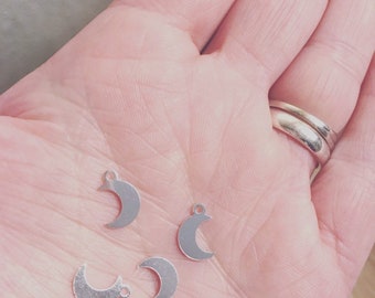 Moon Charms / Sterling Silver Moon / Silver Moons / Moon Charm / Silver Moon Charm / Silver Jewellery Supplies / Moon Jewellery / Silver