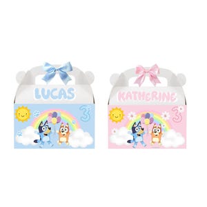 Personalized Bluey Birthday Favor Box: Custom Party Decor