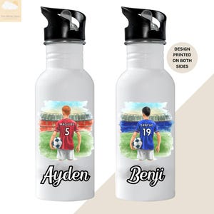 Custom Kids Football Water Bottle | Children&#39;s Personalised Football Bottle | Birthday Gift For Boys  | Football Gifts For Kids | Kids Gifts