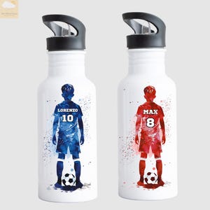 PERSONALISED FOOTBALL BOTTLE | Football Water Bottle | Boys Football Water Bottle | Personalised Water Bottle Kids Football | School Bottle