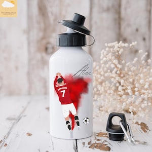 Ronalo Trinkflasche | Benutzerdefinierte Kinder Fußball Wasserflasche | Kinder personalisierte Sportflasche | Geburtstagsgeschenk für Jungen | Fußball Geschenke