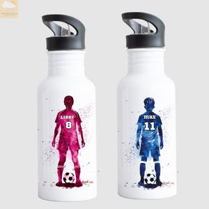 PERSONALISED GIRL/BOY Football Water Bottle | Football Water Bottle | Name Football Bottle | Personalised Water Bottle Kids | Football Gift