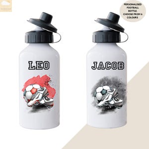 PERSONALISED FOOTBALL BOTTLE | Football Water Bottle | Girls Football Water Bottle | Custom Water Bottle Kids Football | Football Gifts