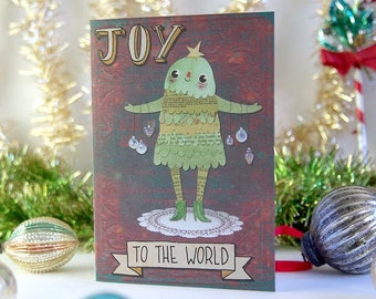 5 Pack - Joy to the World - Christmas Greeting Card - DISCOUNT PACK