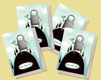 4 Pack - 'Enjoy Your Day' Greeting Card - DISCOUNT PACK