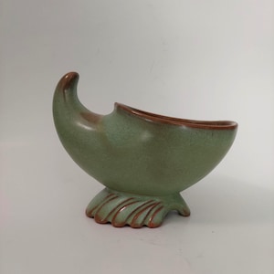 Vintage Frankoma Pottery Cornucopia Mid Century Modern Art Pottery Planter