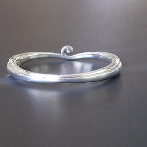 Brighton Silver Hinged Bangle Bracelet Swirl Wave Design with Sparkling Swarovski Crystals Classic Statement Jewelry image 5
