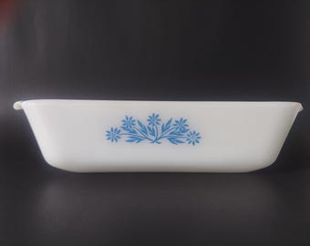 Molde para pan de aciano azul Fire King de 1 cuarto de galón n.° 441