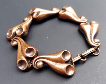 Pulsera modernista de eslabones de cobre vintage de Calle Lilly