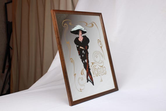 Miroir décoratif Vintage Vogue 1980 - Art Déco