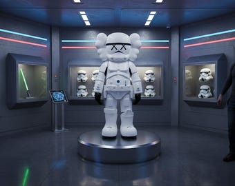 Life Size KAWS Stormtrooper Statue: Star Wars Collectible Art Toy