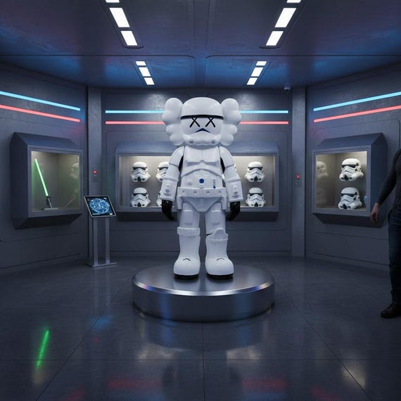 等身大KAWSストームトルーパー像：スターウォーズコレクタブルアート