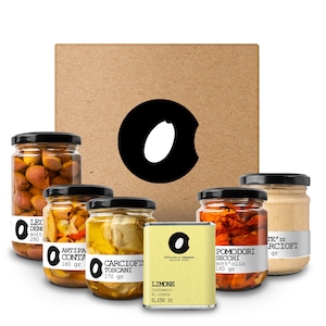 Handwerkliche Schachtel mit Artischocken in Öl | Toskanische Spezialitäten im Glas | Natürliches gastronomisches Geschenk