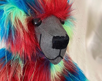 Sparkle Fur Artist Teddy Bear: Jointed OOAK Plush
