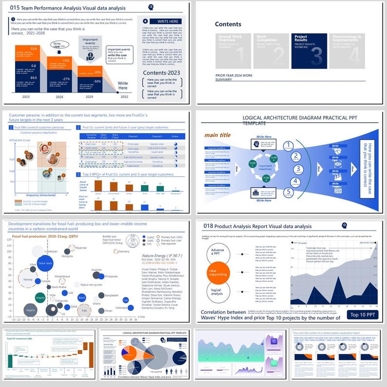 30+ Page Powerpoint Template With Logic/flow Diagrams, Timeline, and ...