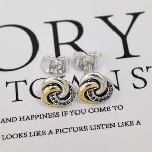 Pandora Sterling Silver Gold Earrings