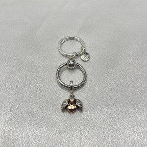 Pandora ALE S925 Club 2022 Ladybird & Heart Dangle Charm Key Ring Set