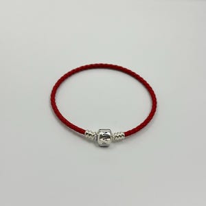 Pandora S925 Double Woven Red Braided Leather Bracelet