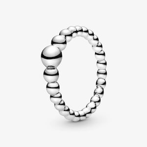 Anillo Pandora de plata S925 con collar de cuentas