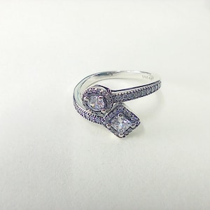 new  pandora 925 ss abstract elegance bling cz ring