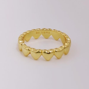 PANDORA Women&#39;s Jewelry Ring Series of Hearts Gold