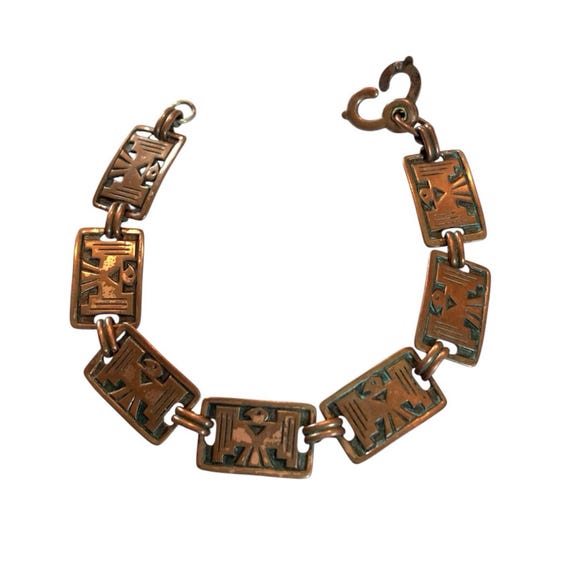 Vintage Thunderbird Bracelet Signed Solid Copper … - image 1