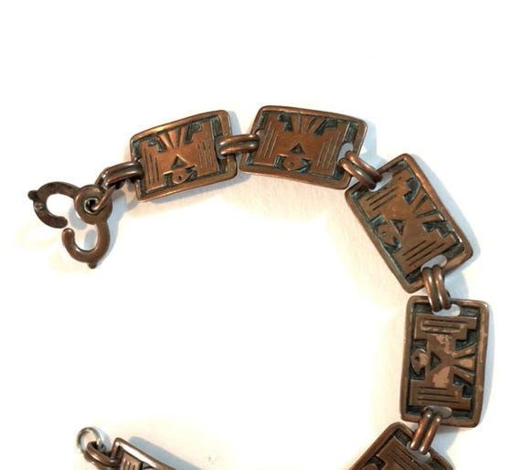Vintage Thunderbird Bracelet Signed Solid Copper … - image 3