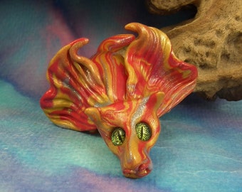 Precious Elemental Fire Dragon 'Mirage' 3" OOAK Sculpt by Sculpture Artist Ann Galvin