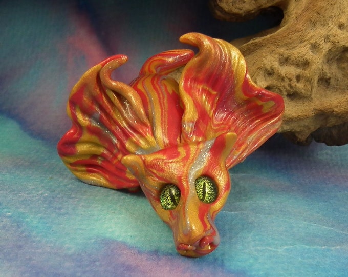 Precious Elemental Fire Dragon 'Mirage' 3" OOAK Sculpt by Sculpture Artist Ann Galvin